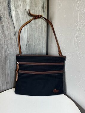 Dooney & Bourke Black and Brown Shoulder Bag